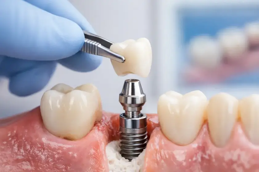 Cómo se coloca la corona en un implante dental