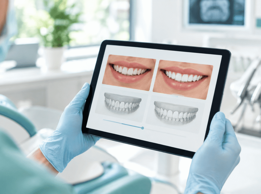 Simulación digital de diseño de sonrisa realizada en Dentistes de Molins de Rei